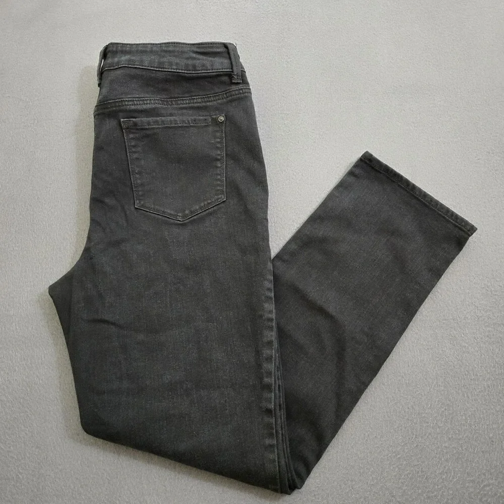 Chico's Women 1 US 8 Short Black The So Slimming Slim Mid Rise Jean